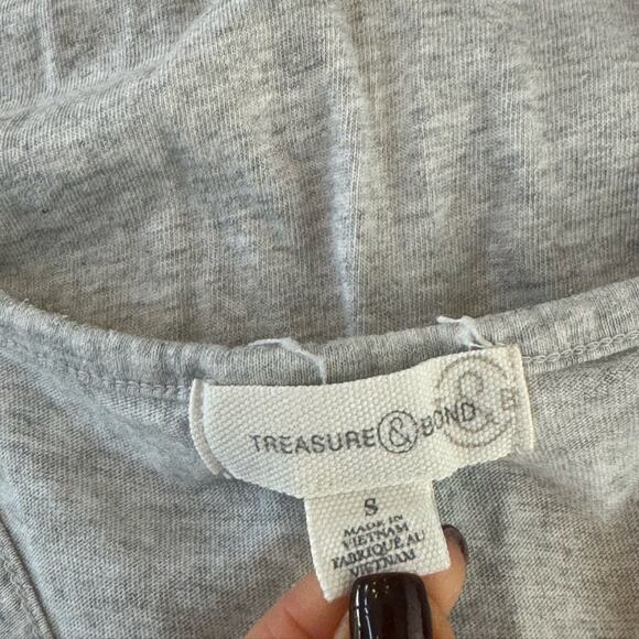 TREASURE & BOND Gray Scoop Neck Sleeveless Tank Top Maxi Dress Women’s - Picture 2 of 7